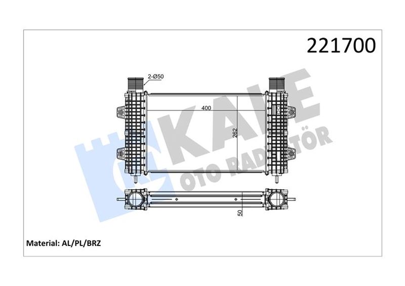 İNTERCOOLER AL/BRZ J10 - KALE - OEM 20018594123