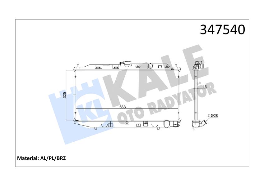 RADYATOR CIVIC II CIVIC IV CRX I CRX II (88-91) (MT) AL PL BRZ - KALE - OEM 19010PM4003