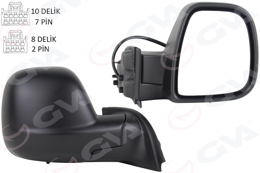 DIŞ DİKİZ AYNASI SAĞ RIFTER-BERLINGO 2019>COMBO-PROACE CITY 19> ELEKTRİKLİ+DESENLİ REZİSTANSLI+OTOMATİK+AÇMA+KAPAMA - GVA - OEM 98169928XT
