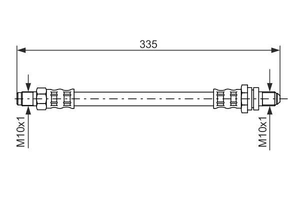 FREN HORTUMU ARKA FIESTA 96> (UZUNLUK: 295 MM) - BOSCH - OEM YS612282AD