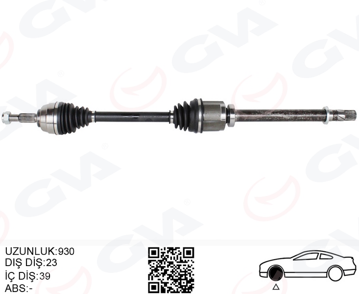 ÖN AKS SAĞ RENAULT MEGANE II (BM0/1.CM0/1) 2.0 M-T (02-08) - GVA - OEM 7701352552