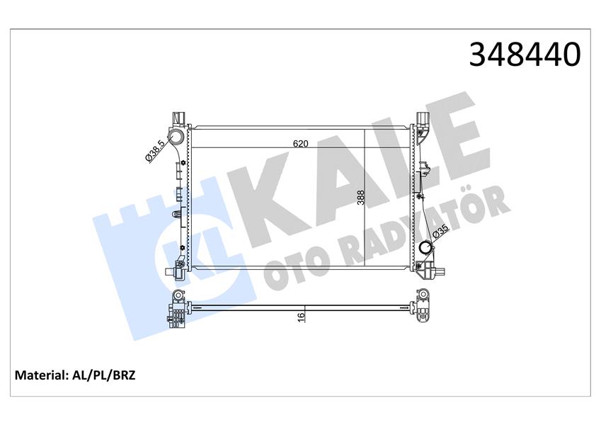 SU RADYATORU EGEA 1.3 MJET 1.4 BENZINLI (MT) AL PL BRZ - KALE - OEM 52052220