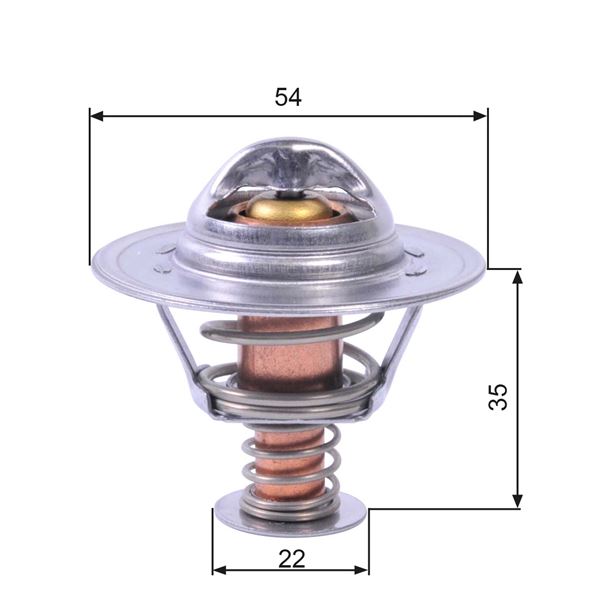 TERMOSTAT 89°C COMBO-CORSA-C-MERIVA-ASTRA 1.7 (Y17DT) - GATES - OEM 1338005