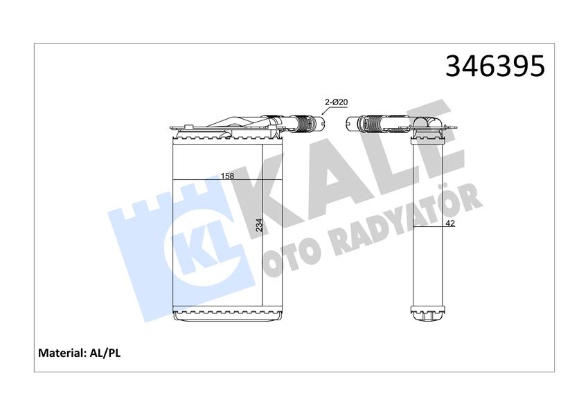KALORIFER RADYATORU KANGOO 1.9 D - KALE - OEM 7701205538