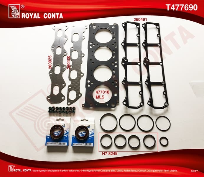 TAKIM CONTA (REINZ KECE REINZ SUBAP LASTIKLI) FIAT DOBLO MAREA 16 16V (103 HP)
