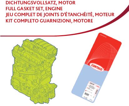 TAM CONTA TAKIMI. MOTOR KITGK_F LAND 276DT KIT Full Gasket Set. engine - CORTECO