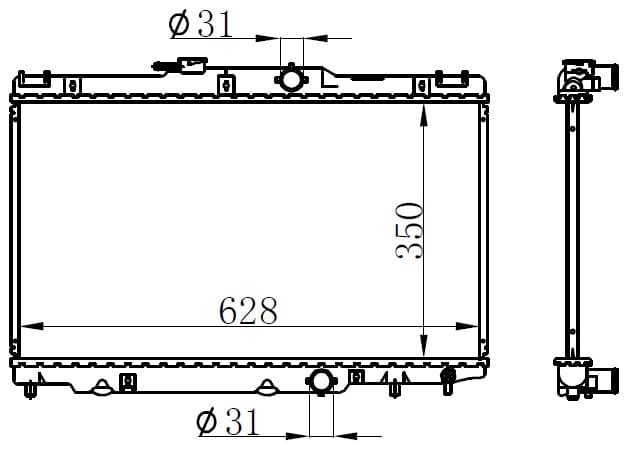 RADYATOR BRAZİNG MT(347X628X16)COROLLA E11 1997+ 6...
