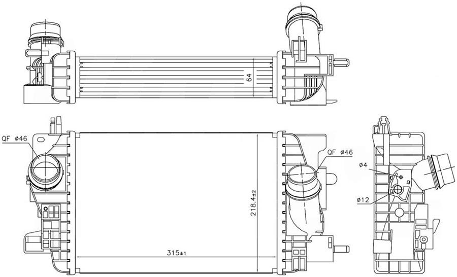 INTERCOOLER BRAZİNG INTERCOOLER A/M(315X218X64)MERİVA 1.3 CDTİ 2010+ 96196 - ORIS - OEM 1302142