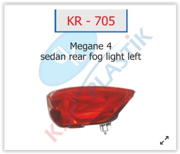 ARKA SIS FAR LAMBASI SOL SEDAN MODEL MEGANE IV - KAYAPLASTIK - OEM 265855907R