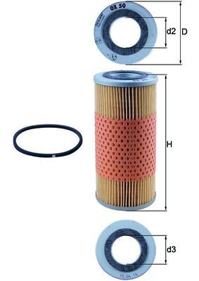 YAĞ FİLTRESİ Oil filter element — MAHLE OX50D - MAHLE
