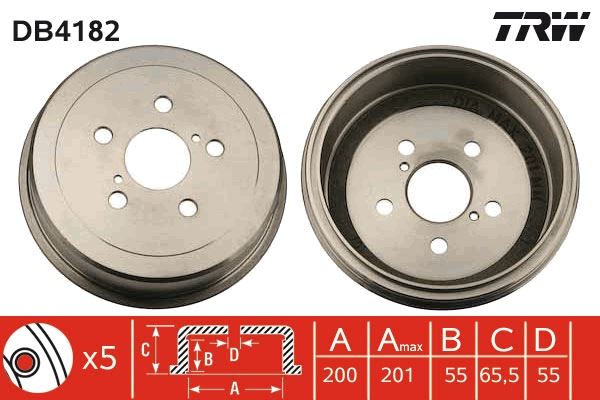 ARKA FREN KAMPANASI TOYOTA CARINA E 2.0L 3S-FE ST191E 92-97 (200 mm iç çap) - TRW - OEM 4243105010