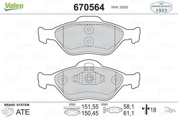 ÖN BALATA FIESTA 1.4TDCİ ABSLİ 00=> FUSION 02=&...