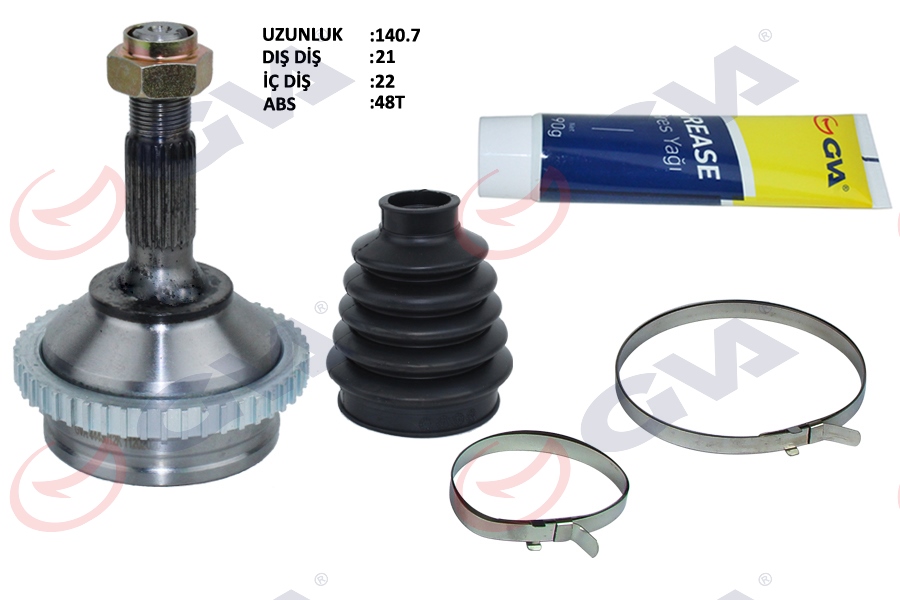 AKS KAFASI DIŞ PEUGEOT P206 1.6i TU5 (98-06) ABS`Lİ (21x22x48) 140.5mm - GVA - OEM 3272.3C