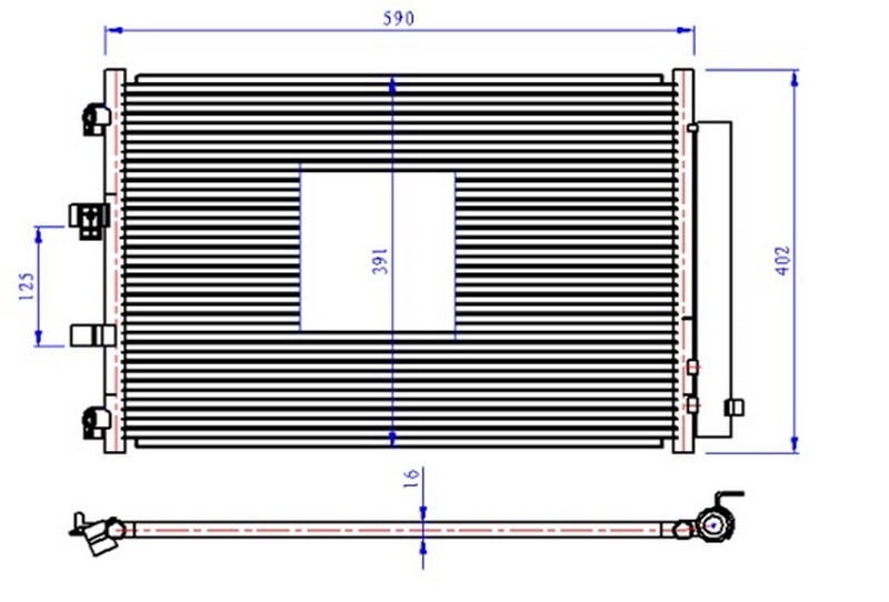 KLİMA RADYATORU (KONDENSERİ) TRANSİT CUSTOM V362 12> TRANSIT V363 14> 2.2 TDCİ (717x467) (AL AL) - ORIS - OEM BK2119710AB