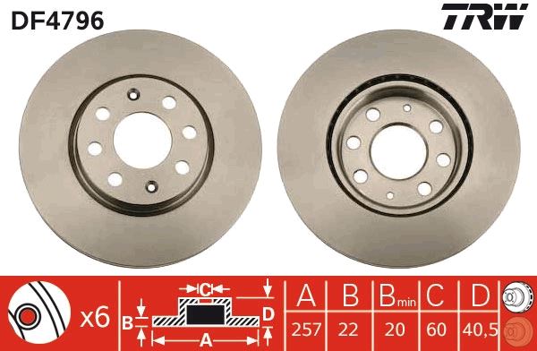ON FREN DISKI AYNASI GRANDE PUNTO-EVO 1.2/1.3/1.4--CORSA D-CORSA E 1.0/1.2/1.3/1.4 6 BIJON-CELIK JANT ICIN - TRW - OEM 93197241
