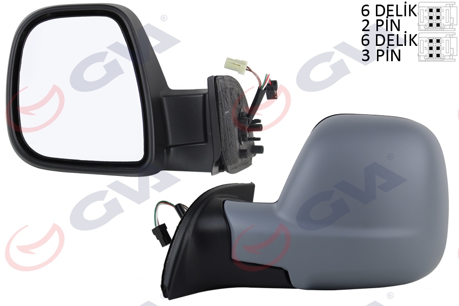 DIŞ DİKİZ AYNASI SOL BERLINGO-PARTNER 13> ELEKTRİKLİ+ISITMALI+ASTARLI+KONVEKS - GVA - OEM 8154.TE