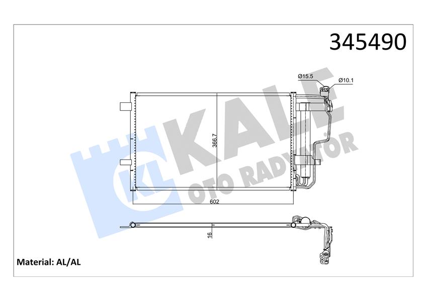 KONDENSER AL/AL 3 — KALE 345490 - KALE - OEM BBM461480C