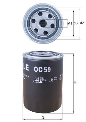YAĞ FİLTRESİ Spin-on oil filter — MAHLE OC67 - MAHLE