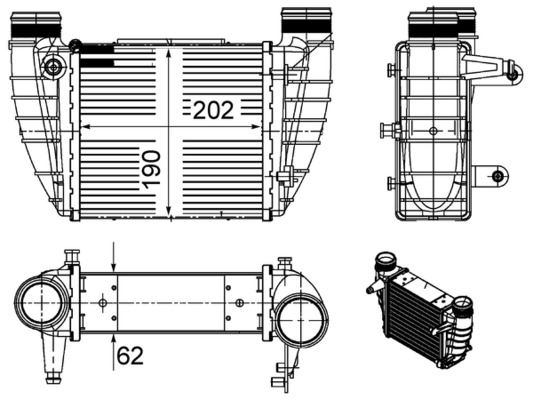 Ladeluftkühler AUDI A4 / A4 QUATTRO 2.0 - MAHLE