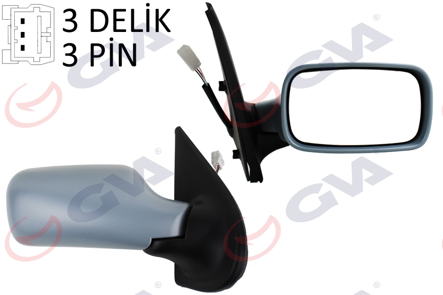 DIŞ DİKİZ AYNASI SAĞ PALIO 98> ELEKTRİKLİ+ISITMALI+ASTARLI+KONVEKS 3 FİŞ VM-155EP-5DR - GVA