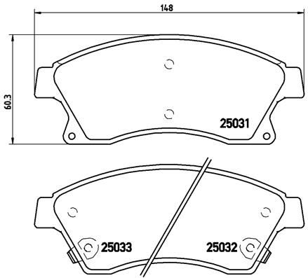 ÖN BALATA (15 INC) ASTRA J 1.3 CDTI-1.4-1.4 TURBO-1.6 1.7 CDTİ 2.0CDTİ 10>AVEO 11>CRUZE 11> - BREMBO - OEM 95530019