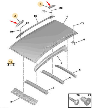 TAVAN BAR KAPAK — PSA 98177533XY - PSA - OEM 98177533XY