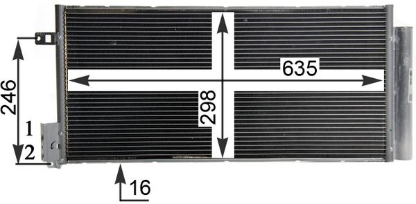KLIMA RADYATORU (159X895) GRANDE PUNTO (ENo:8FC351304721) - MAHLE BEHR - OEM 93168140