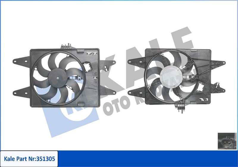 FAN MOTORU - DAVLUMBAZLI DOBLO 1.9 D 01- 1.3 MJT 05- TEKLI - KALE RADYATOR - OEM 46737733