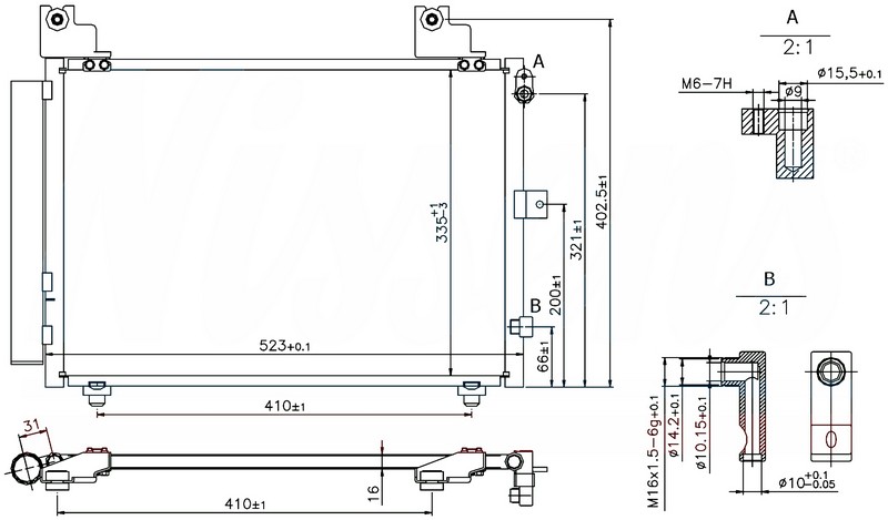KLİMA BRAZİNG CONDENSER A/M()TERİOS 1.3İ 1997+ 940 - ORIS - OEM 88460