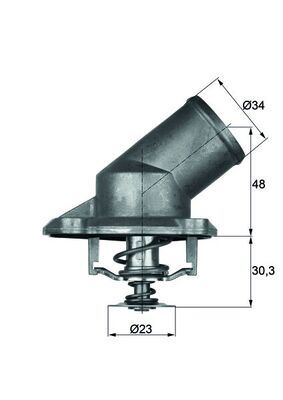 (TI4.92) TERMOSTAT (KOMPLE) ASTRA F-G-H-CORSA B-C-D-COMBO-TIGRA Twinport-1.2 16V-1.2- 1.4 (92C) - MAHLE - OEM 95517654
