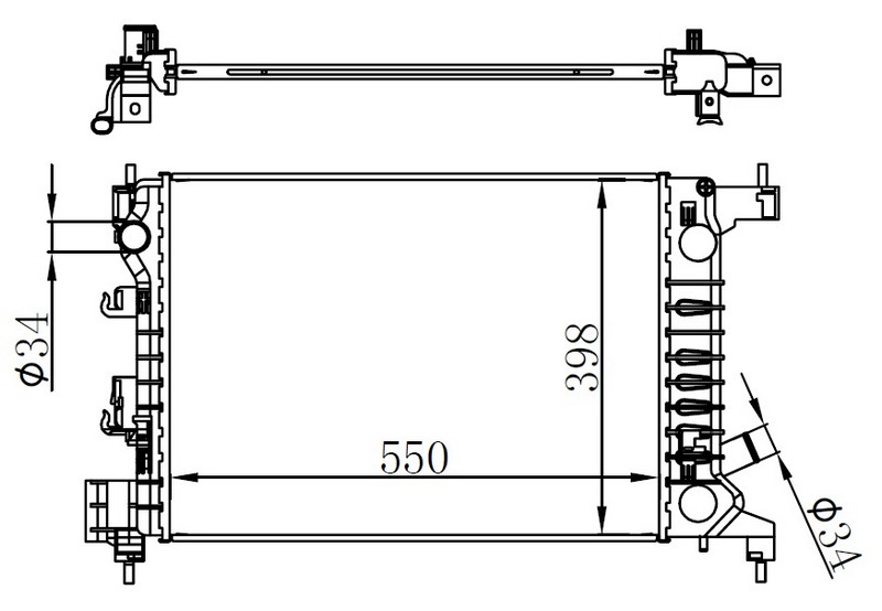 MOTOR SU RADYATORU BRAZING AVEO 1.2/1.4 11 > MANUEL SANZUMAN 550×398X16  #### - ORIS - OEM 95460094