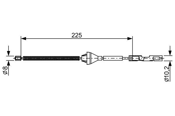 EL FREN TELİ ARKA FORD FOCUS 04> SAĞ-SOL KAMPANALI (UZUNLUK: 225mm) - BOSCH - OEM 3M51