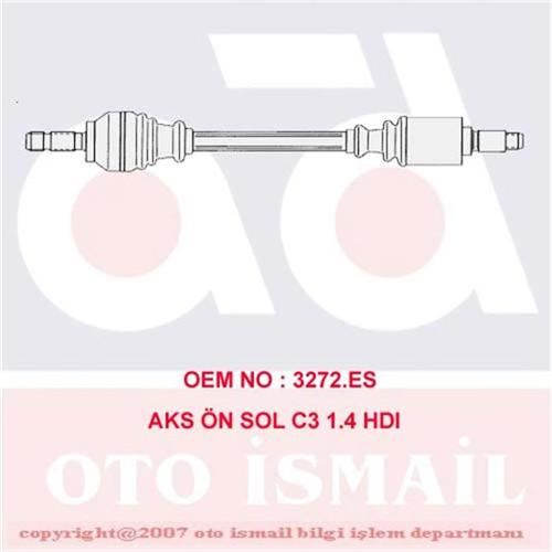 (x) AKS ÖN SOL C3 1.4 HDI 02=> 55KW (17-0708) - CIFAM - OEM 3273.ES