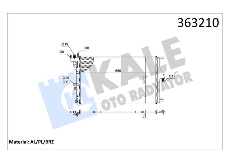 SU RADYATORU ARA SOGUTUCU BRAZING 16MM DUSTER LODGY 1.5DCI 12=> (MT) - KALE - OEM 214107273R