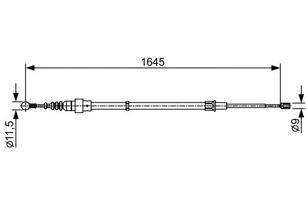 FREN TELİ. 1645 MM — BOSCH 1987482451 - BOSCH