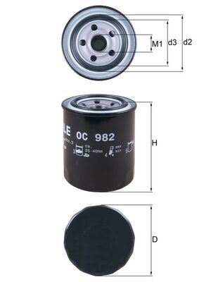 YAĞ FİLTRESİ Oil filter — MAHLE OC982 - MAHLE