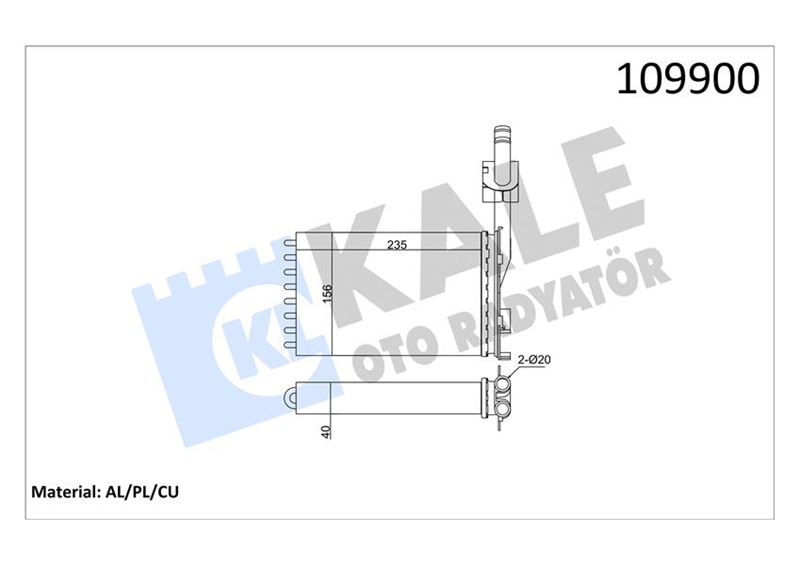 KALORİFER 2 SIRA CU+PL R21 OPTIMA-MANAGER-CONCORDE(BAKIR BORULU) - KALE - OEM 7701032297