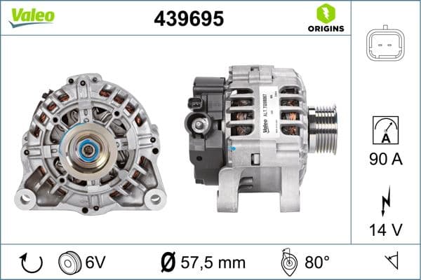 ALTERNATÖR 14V 90Ah P107-C1-C3-JUMPER-TOYOTA AYGO ...
