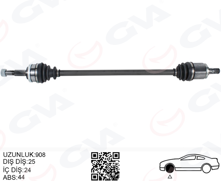 KOMPLE AKS SAĞ NISSAN ALMERA 1.5L QG15DE N16 02-> (ABS`Lİ) - GVA - OEM 39100BM580