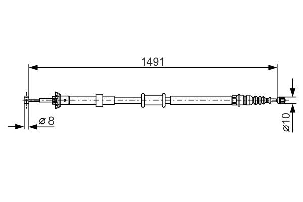 FREN TELİ. 1491 MM - BOSCH