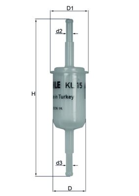 YAKIT FİLTRESİ RENAULT EXPRESS 1.0 (85-92) VW CADDY 1.6 (83-92) GOLF II-JETTA II 1.6 (86-92) - MAHLE - OEM 131261275A