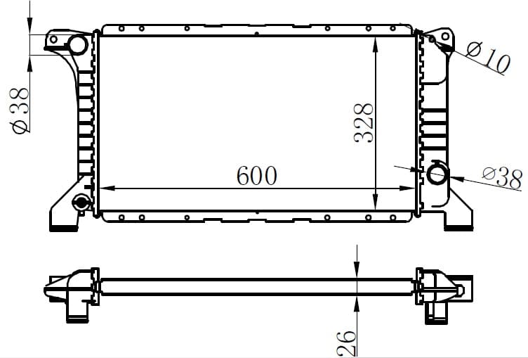 RADYATOR BRAZİNG MT(600X329X26)TRANSİT 1.6/2.0/2.5...