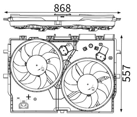 FAN MOTORU KOMPLE (ÇİFTLİ) DAVLUMBAZLI BOXER III-JUMPER III-DUCATO III 2.2-2.3-3.0 HDI-JTD (AC/NAC) - MAHLE - OEM 1250.H9