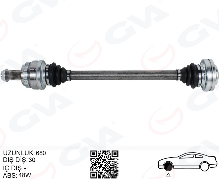 KOMPLE AKS ARKA SOL BMW X3 E83 04> (680MM) - GVA - OEM 33217540116