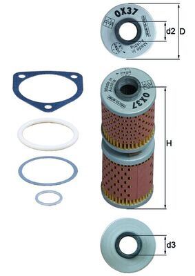 YAĞ FİLTRESİ Oil filter element — MAHLE OX37D - MAHLE