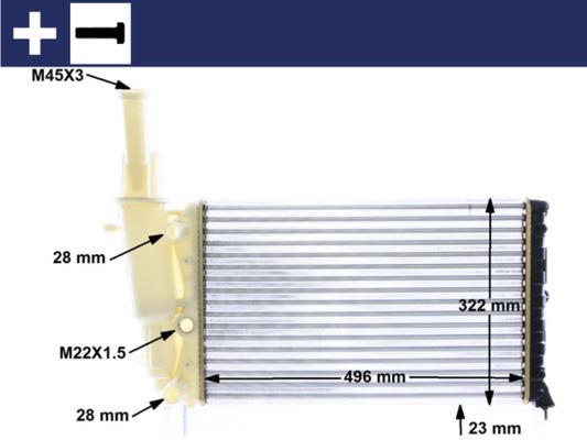 Kühlmittelkühler FIAT PUNTO I / LANCIA Y - MAHLE