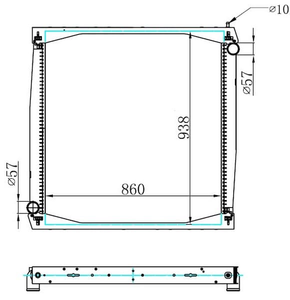 RADYATOR TRUCK BRAZİNG MT(860X938X48)R 114 95-04 6...