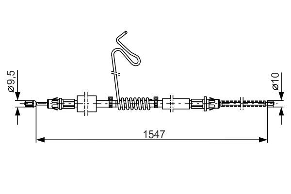 EL FREN TELİ ARKA SOL FORD TRANSİT (00-05) TOURNEO (06-14) - BOSCH - OEM 4519422
