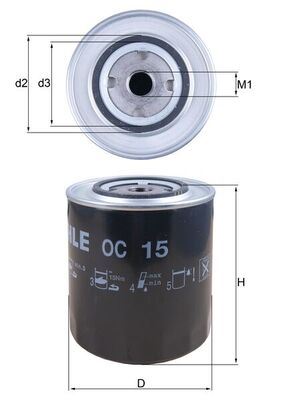 YAĞ FİLTRESİ Spin-on oil filter — MAHLE OC15 - MAHLE