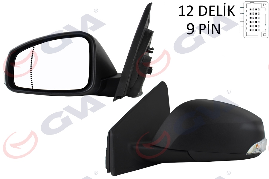 DIKIZ AYNASI ELEKTRIKLI ISITMALI SI. SE. 9P. ASTARLI SOL MEGANE FLUENCE 2009- - DE-GA - OEM 963020180R
